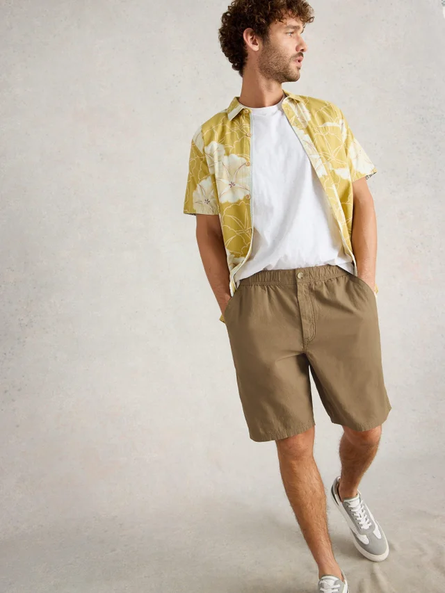 Shorts aus Leinenmischung