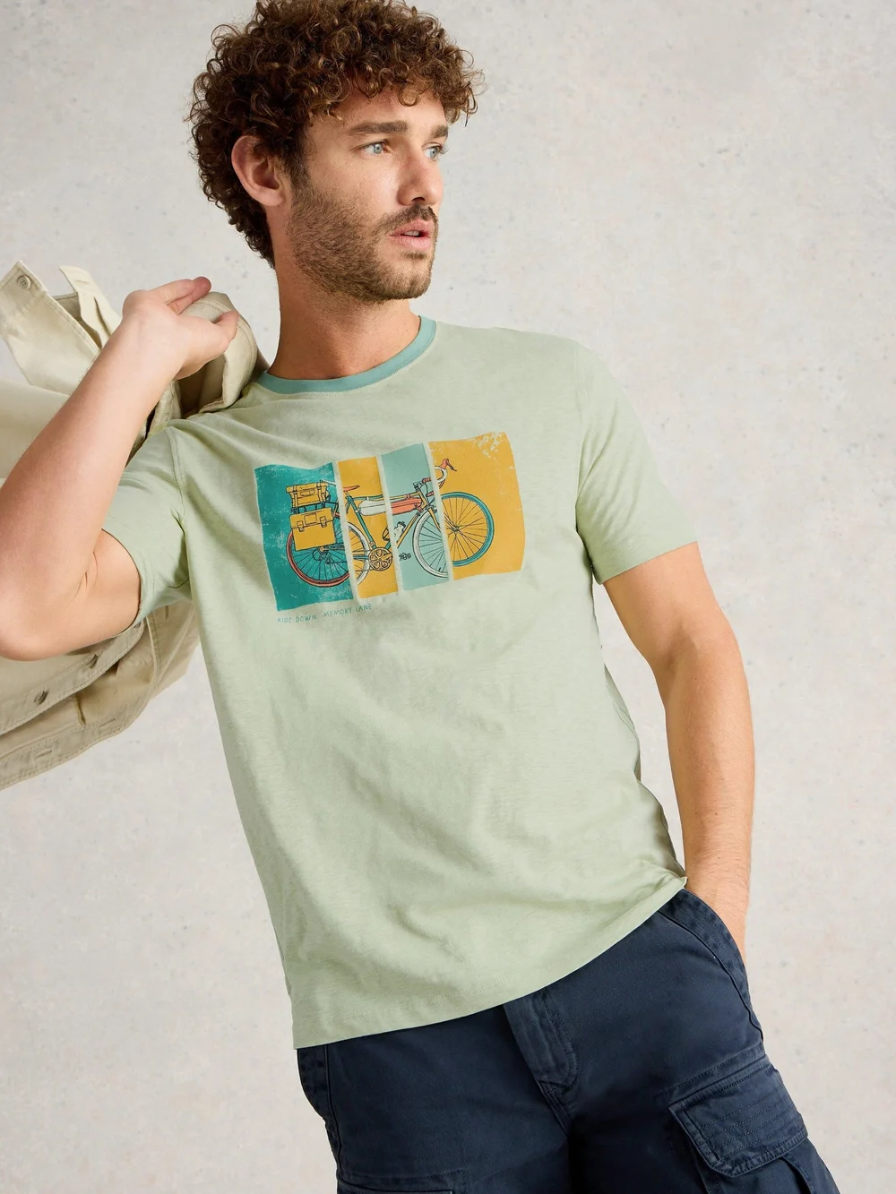 T-Shirt Abersoch mit Bike-Motiv - Green Pr - XXL Bild 1
