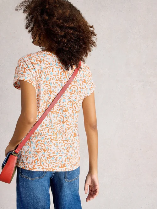 T-Shirt Nelly mit Keilausschnitt - Orange Pr - 46 Bild 4
