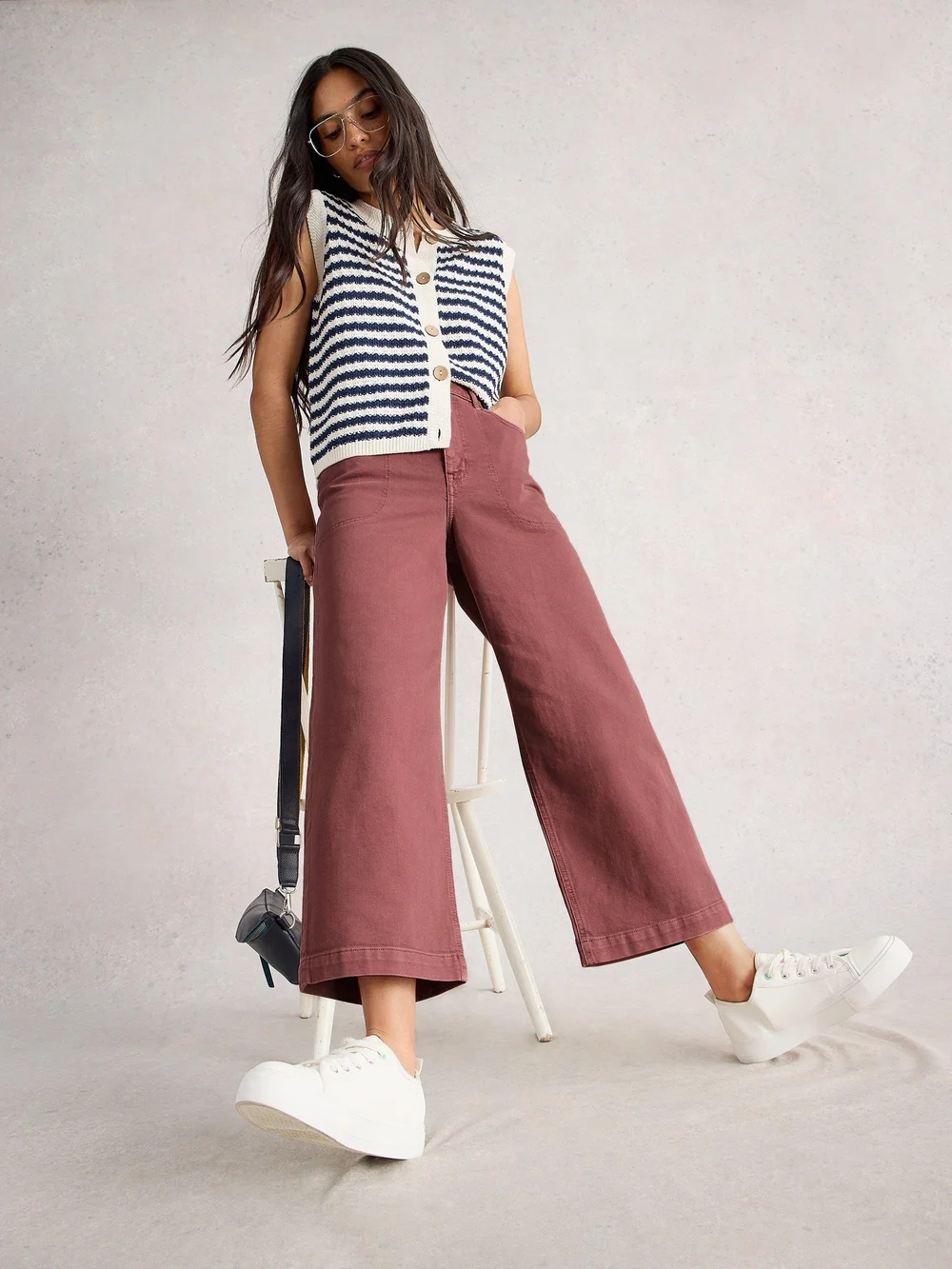 7/8-Jeans Tia mit weitem Bein - Mid Pink - 50/R Bild 1