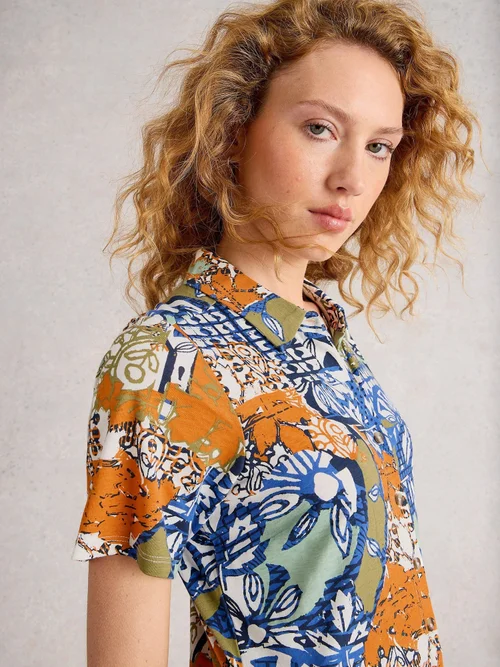 Blusenkleid Rua aus Jersey - Orange Mlt - 48/R Bild 3