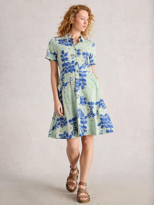 Blusenkleid Ria aus Jersey - Blue Mlt - 52/R Bild 2