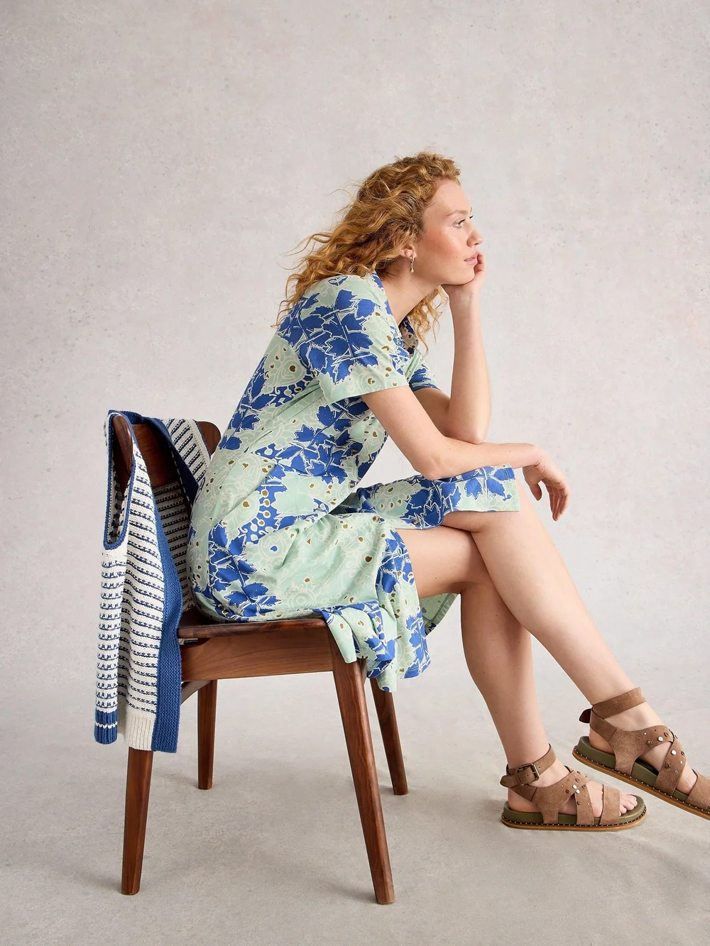 Blusenkleid Ria aus Jersey - Blue Mlt - 50/R Bild 1