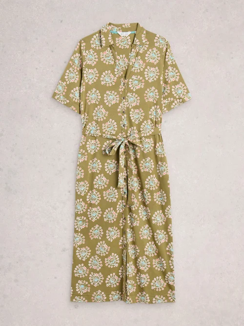 Hemdblusenkleid Annie aus Jersey - Green Pr - 50/R Bild 4