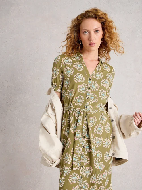 Hemdblusenkleid Annie aus Jersey - Green Pr - 52/R Bild 3