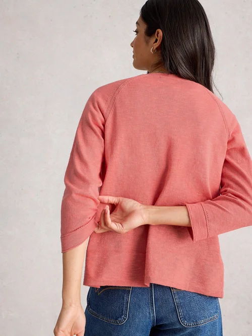 Strickjacke Naria aus Leinenmischung - Mid Coral - 52 Bild 4