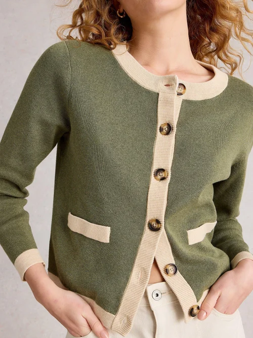 Strickjacke Charlotte - Khaki Grn - 52 Bild 3