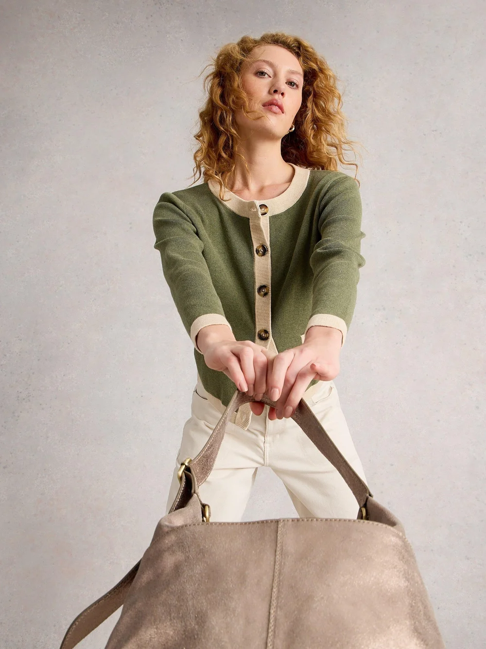 Strickjacke Charlotte - Khaki Grn - 52 Bild 1