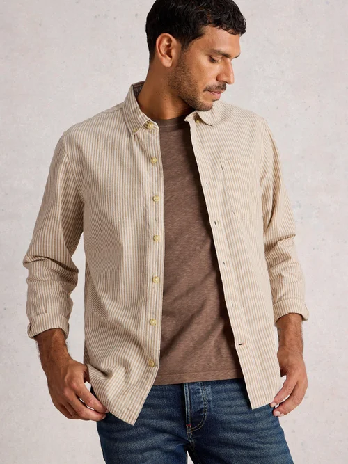 Gestreiftes Oxfordhemd Bruton - Lgt Nat - XXXL Bild 3