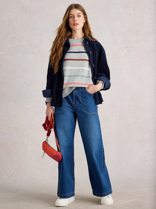 Gestreifter Pullover Olive