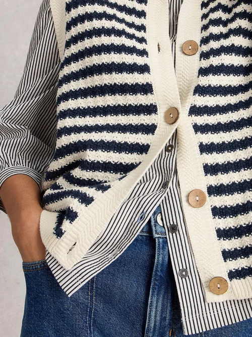 Gestreifte Strickweste Sienna - Navy Multi - XL Bild 3