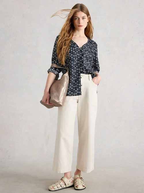 Bluse Rae aus Bio-Baumwolle - Navy Pr - 52 Bild 2