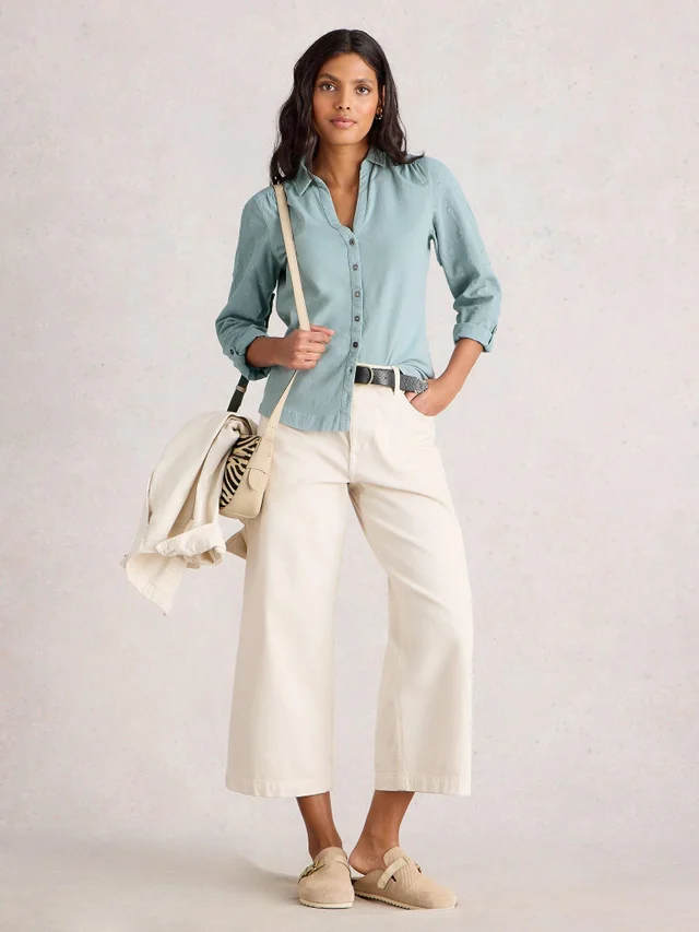 Bluse Annie aus Material-Mix