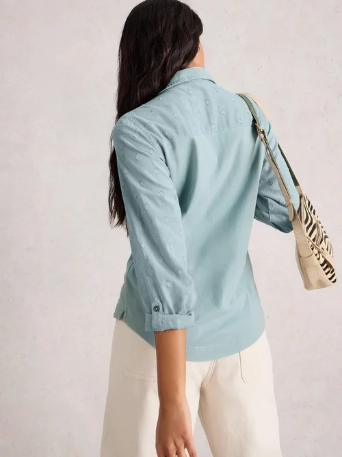 Bluse Annie aus Material-Mix - Dus Green - 50 Bild 4