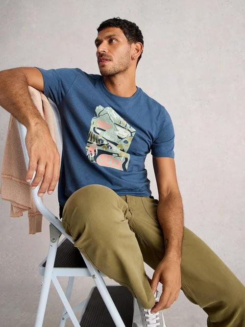 T-Shirt Abersoch mit Bike-Motiv - Blue Pr - XXXL Bild 1