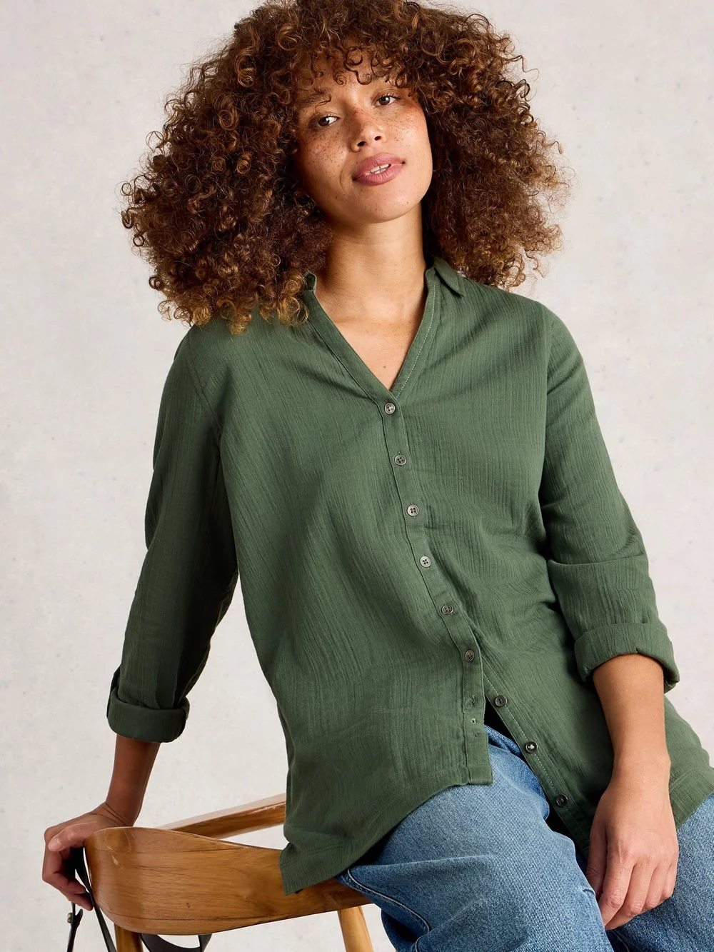 Lange Bluse Annie - Khaki Grn - 52 Bild 1