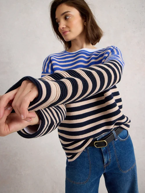 Gestreifter Pullover Jana - Blue Mlt - 52 Bild 3