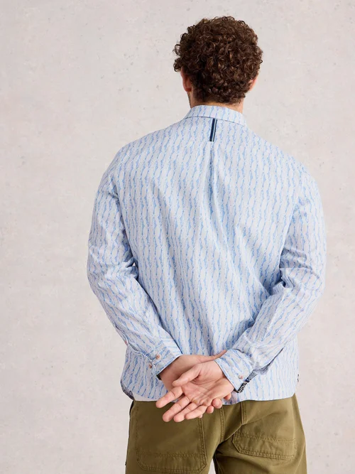 Hemd Salcombe mit Fischprint - Blue Pr - XL/R Bild 4