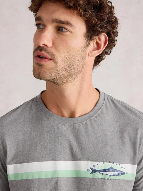 T-Shirt Abersoch mit Fisch-Motiv - Grey Pr - S Bild 3