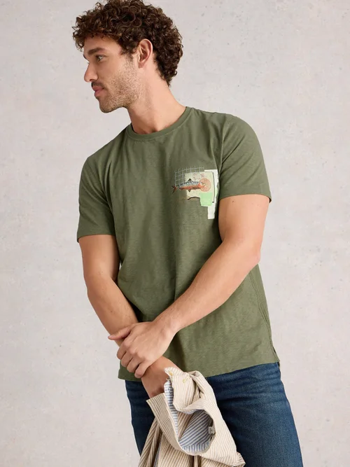 T-Shirt Abersoch mit Fisch und Karte - Green Pr - XXL Bild 3