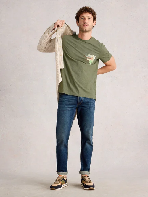 T-Shirt Abersoch mit Fisch und Karte - Green Pr - XXL Bild 2