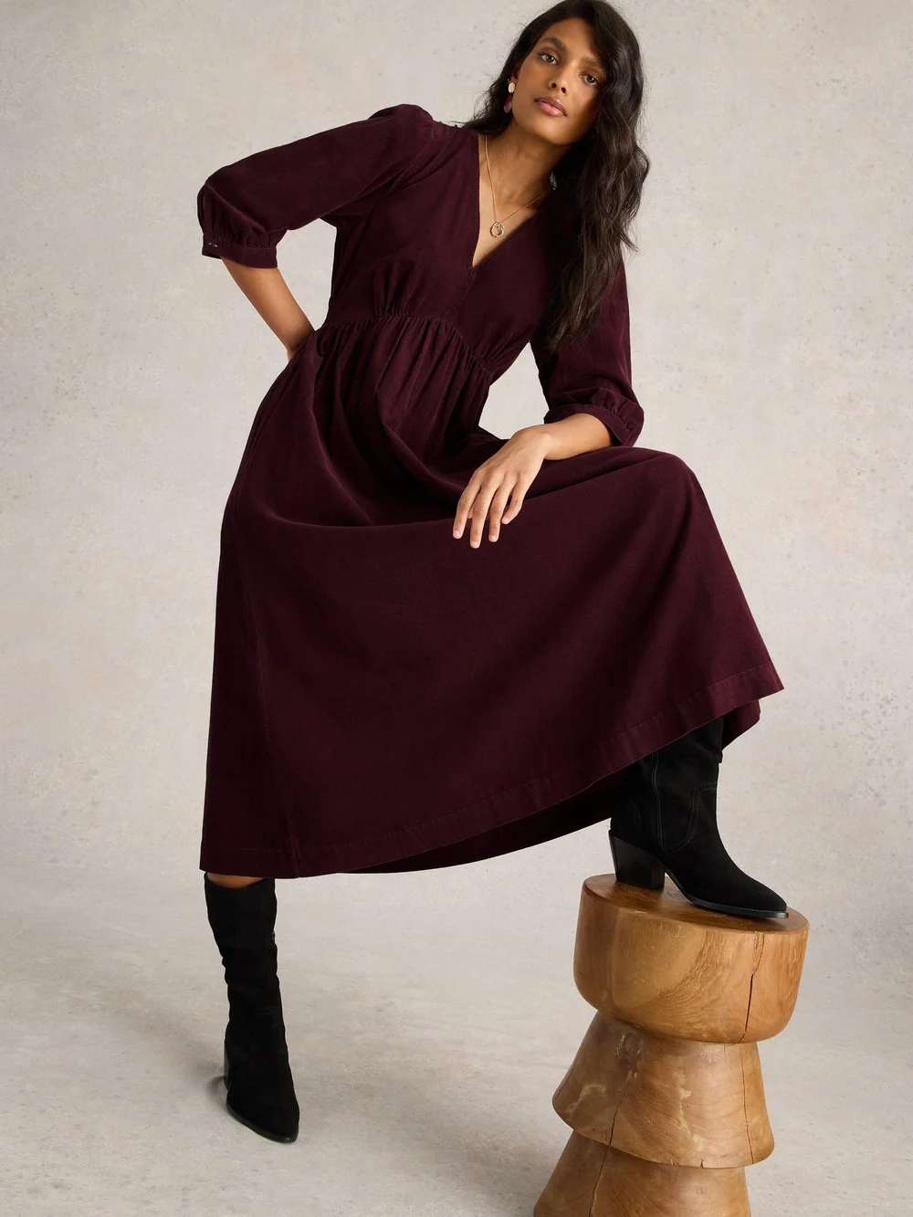 Kordkleid Lucy - Dk Plum - 52/R Bild 1