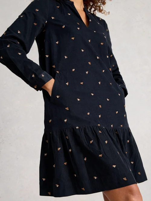 Besticktes Kordkleid Daria - Blk Mlt - 50/R Bild 3