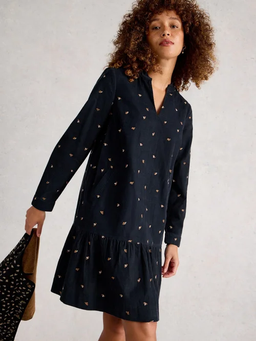 Besticktes Kordkleid Daria - Blk Mlt - 50/R Bild 1