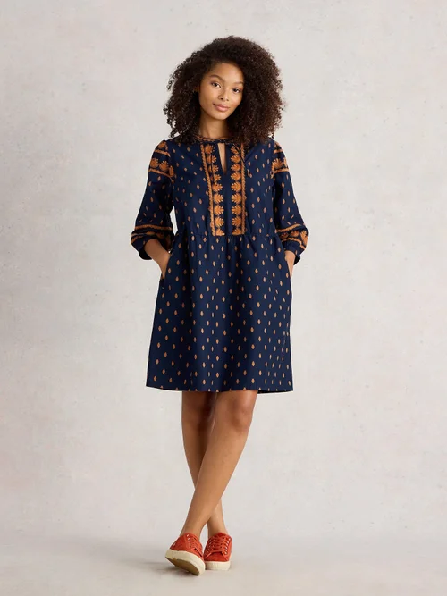 Besticktes Kleid Lila - Navy Multi - 42 Bild 2