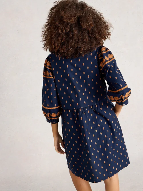 Besticktes Kleid Lila - Navy Multi - 42 Bild 4