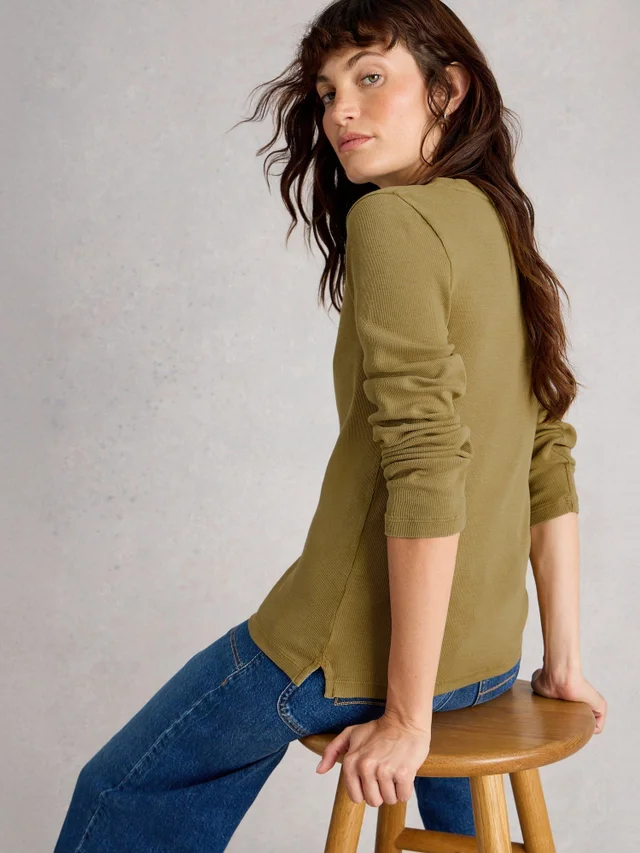 Geripptes Langarmshirt Sadie