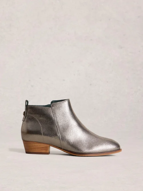 Lederstiefeletten mit weiter Passform - Pewter Met - 41 Bild 1