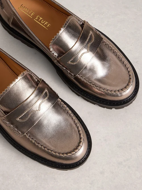 Loafer Laura mit Plateausohlen - Pewter Met - 41 Bild 4