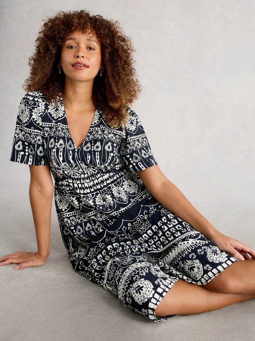 Midikleid Lucy - Navy Pr - 40/R Bild 3
