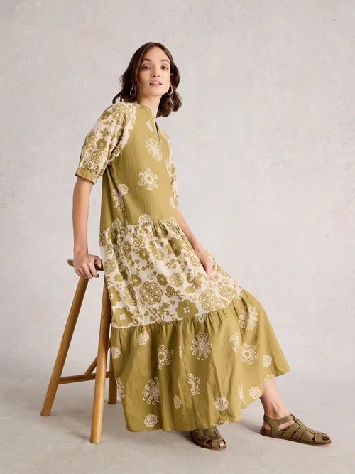 Midikleid Eva mit Mustermix - Green Pr - 46/R Bild 3