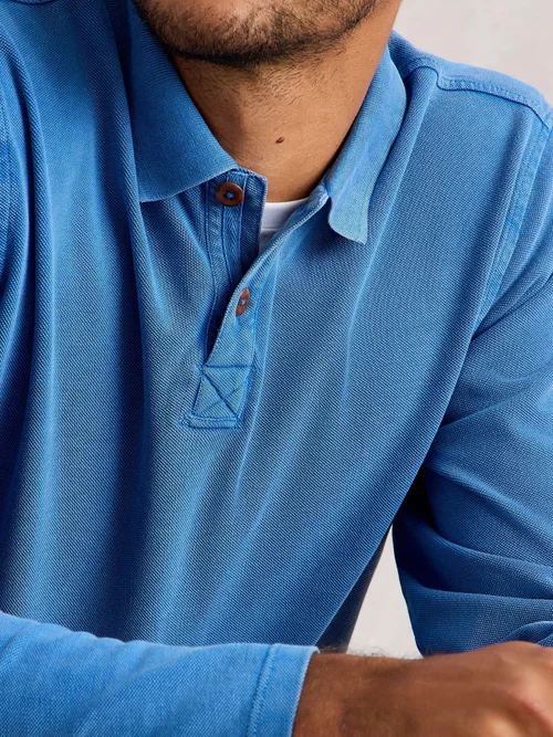 Langarm-Polohemd Utility - Mid Blue - XXXL/R Bild 3