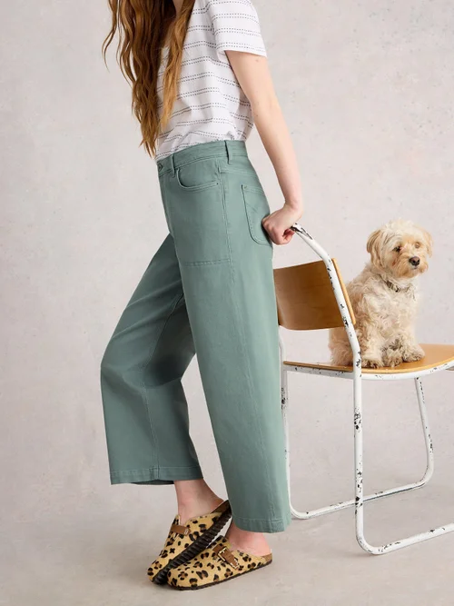 7/8-Jeans Tia mit weitem Bein - Mid Blue - 52/R Bild 1