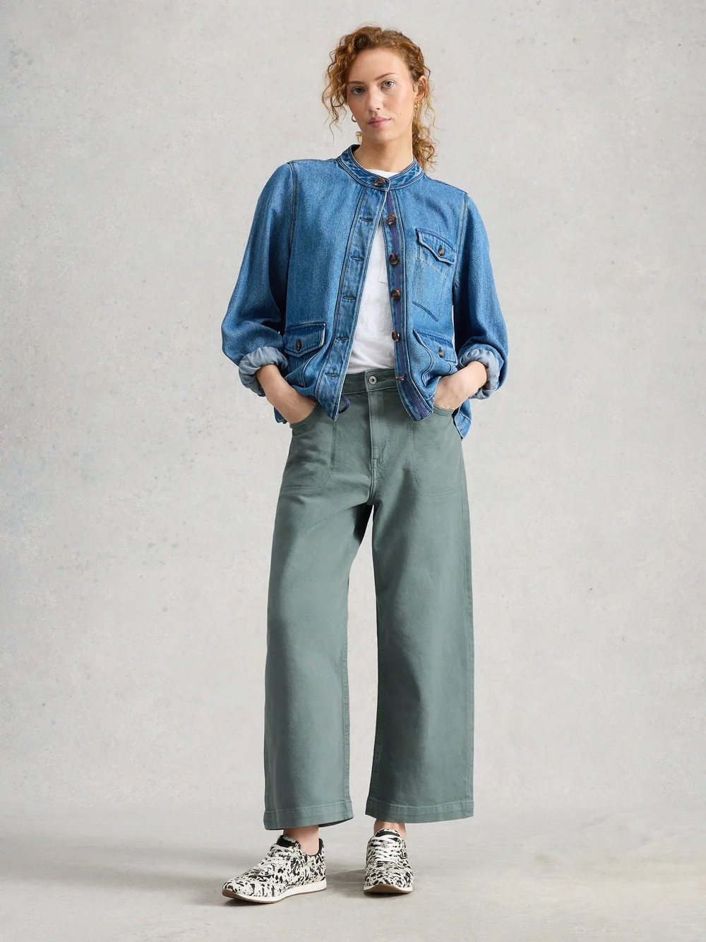 7/8-Jeans Tia mit weitem Bein - Mid Blue - 52/R Bild 1