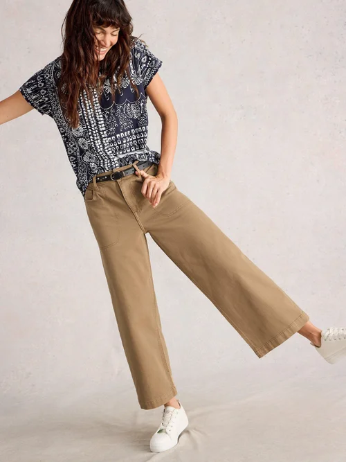 7/8-Jeans Tia mit weitem Bein - Mid Tan - 52/R Bild 1