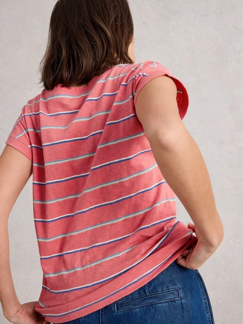 T-Shirt Nelly mit Keilausschnitt - Coral Mlt - 50 Bild 4