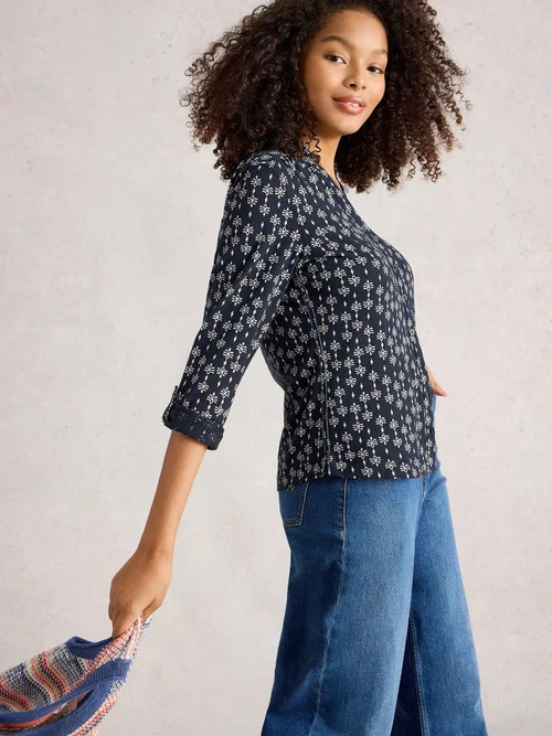 Jerseybluse Annie - Navy Pr - 40 Bild 3