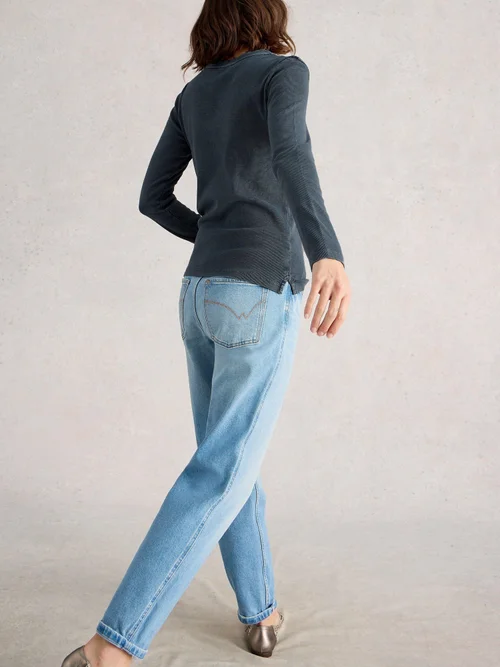 Geripptes Langarmshirt Sadie - Mid Blue - 50 Bild 4