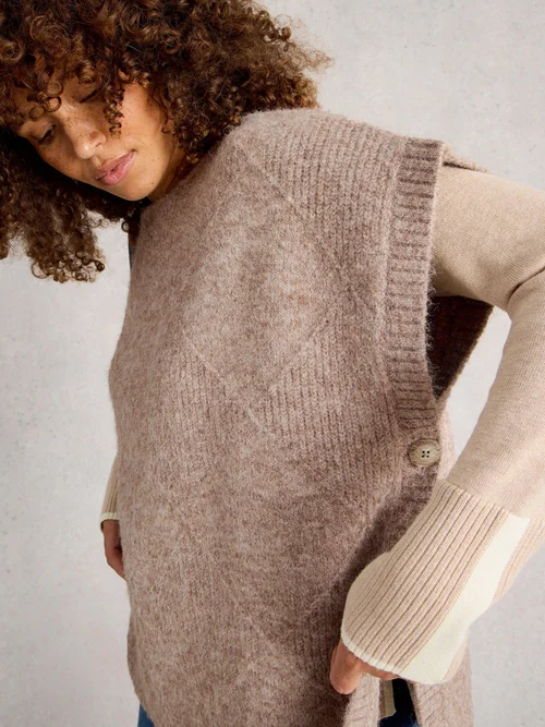 Strickponcho Diamond - Lgt Nat - XL Bild 3