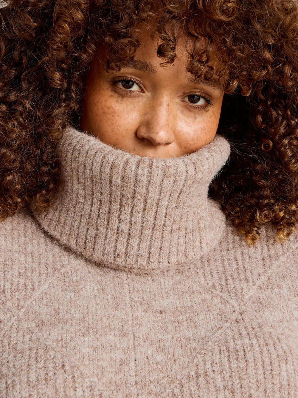 Strickponcho Diamond - Lgt Nat - XL Bild 1