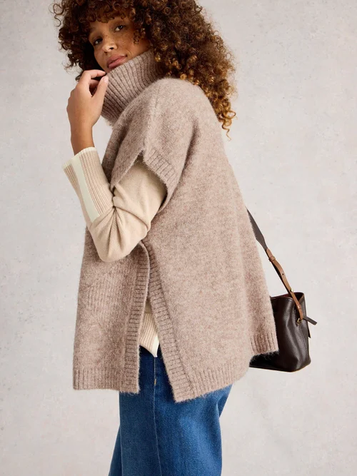 Strickponcho Diamond - Lgt Nat - XL Bild 4