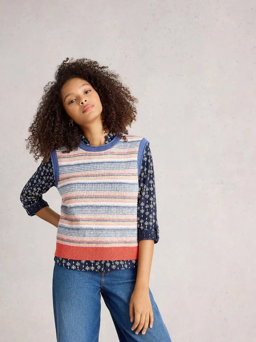 Strickweste Tara - Blue Mlt - XL Bild 3