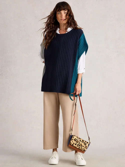 Strickponcho Ava - Navy Multi - XL Bild 2