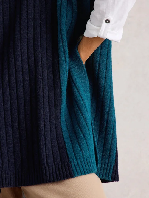 Strickponcho Ava - Navy Multi - XL Bild 3