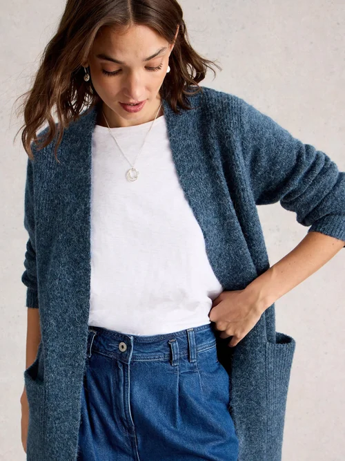 Lange Strickjacke Erin - Dk Blue - XL Bild 3