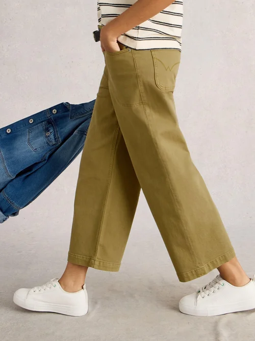 7/8-Jeans Tia mit weitem Bein - Khaki Grn - 52/R Bild 1